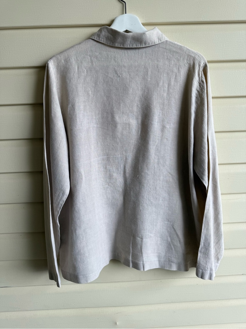 PA Company Light Taupe Button Front 100% Linen Jacket size M/L - Picture 3 of 7
